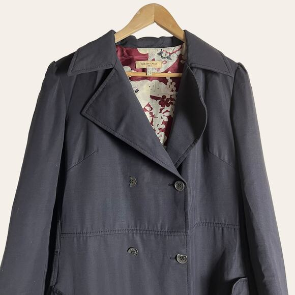 See by Chloe Vintage Y2K Black Double Breasted A-Line Trench Coat Size 10 - Picture 2 of 14